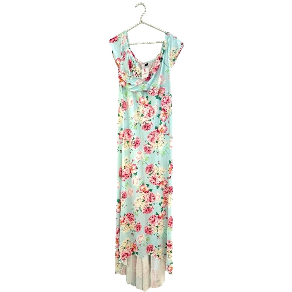 Calla Dream Slinky Romantic Floral Maxi Trumpet Dress Off
Shoulders maternity L